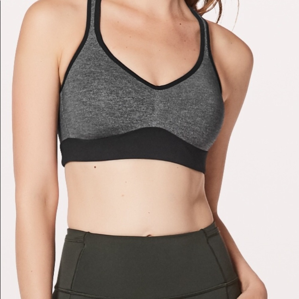 NWT lululemon Speed Up Bra heathered Black Grey - Picture 6 of 7